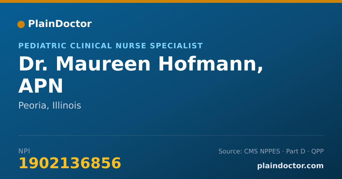 Shareable card for Maureen Hofmann, APN - Pediatric Clinical Nurse Specialist, Peoria, IL
