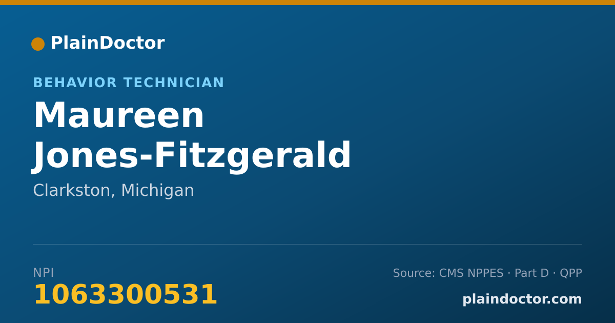 Shareable card for Maureen Jones-Fitzgerald - Behavior Technician, Clarkston, MI