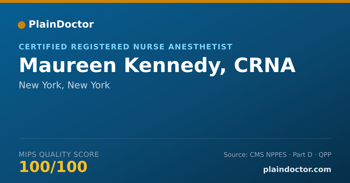 Shareable card for Maureen Kennedy, CRNA - Registered Nurse, New York, NY