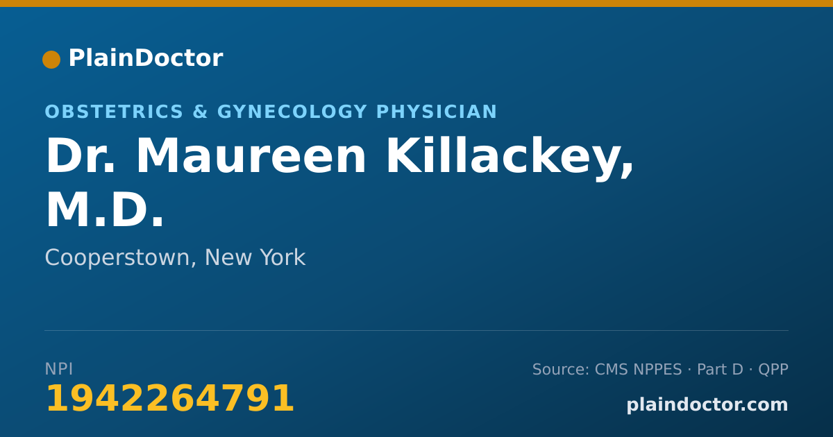 Shareable card for Maureen Killackey, M.D. - Obstetrics & Gynecology Physician, Cooperstown, NY