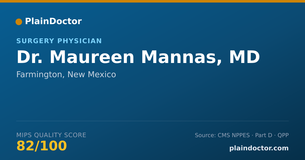 Shareable card for Maureen Mannas, MD - Surgery Physician, Farmington, NM