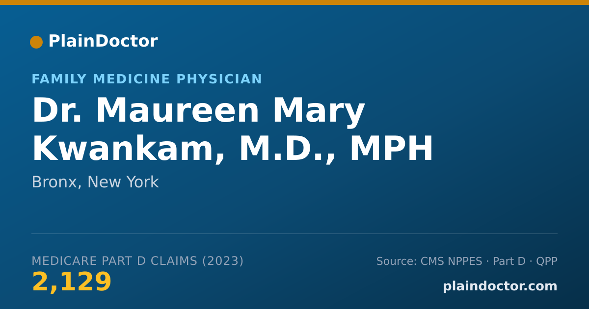Shareable card for Maureen Mary Kwankam, M.D., MPH - Family Medicine Physician, Bronx, NY
