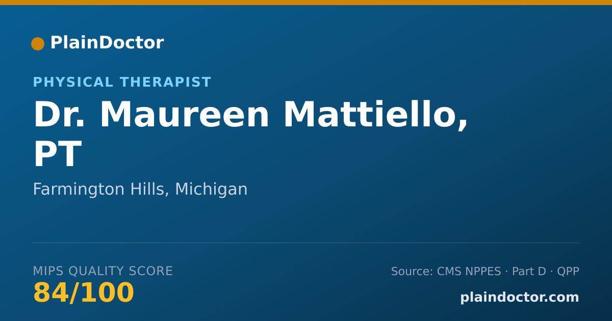 Shareable card for Maureen Mattiello, PT - Physical Therapist, Farmington Hills, MI