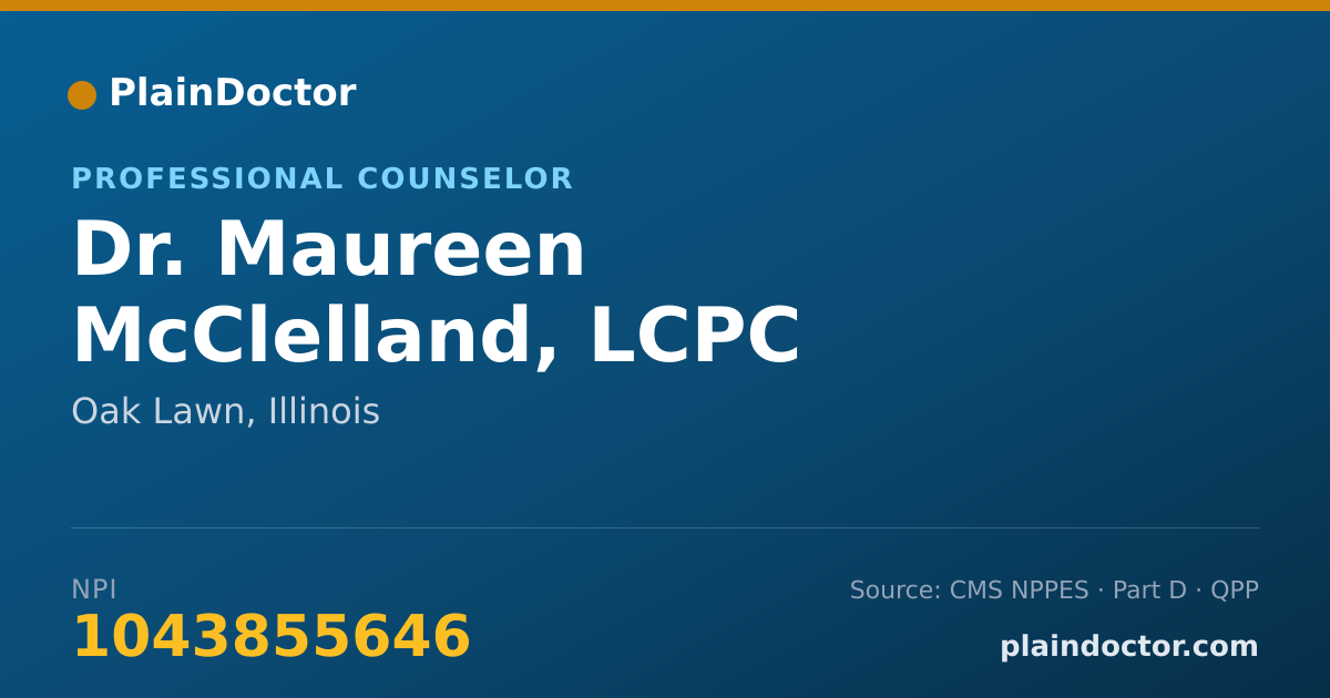 Shareable card for Maureen McClelland, LCPC - Professional Counselor, Oak Lawn, IL