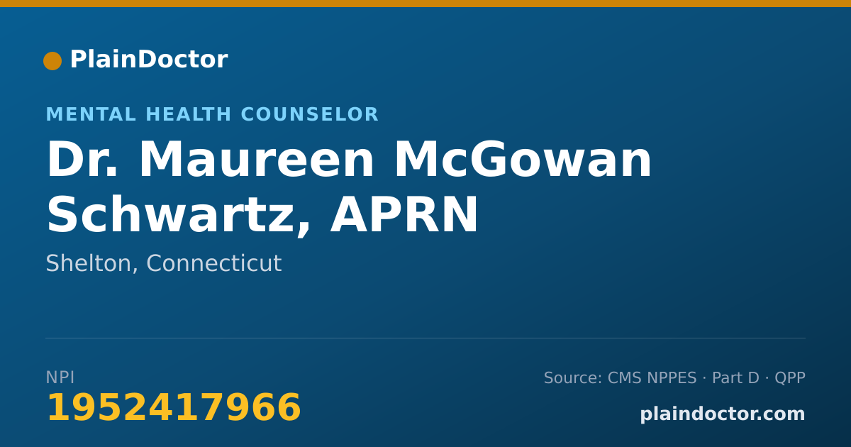 Shareable card for Maureen McGowan Schwartz, APRN - Mental Health Counselor, Shelton, CT
