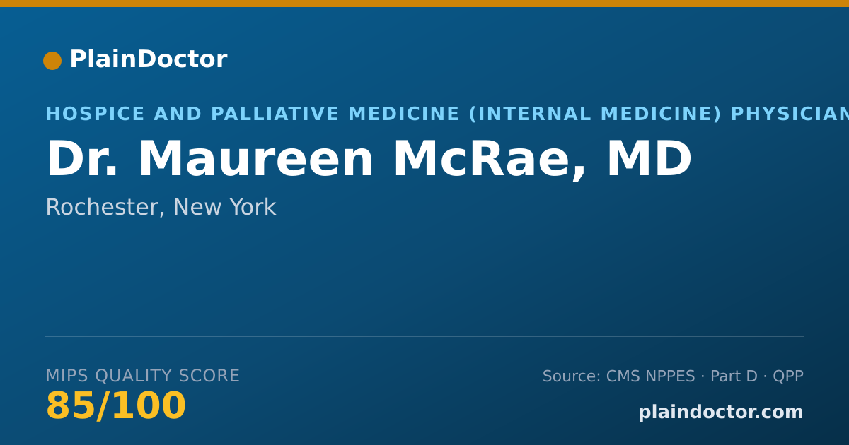 Shareable card for Maureen McRae, MD - Hospice and Palliative Medicine (Internal Medicine) Physician, Rochester, NY