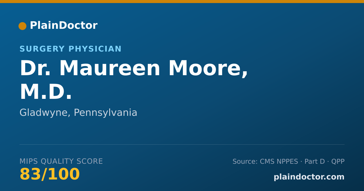 Shareable card for Maureen Moore, M.D. - Surgery Physician, Gladwyne, PA