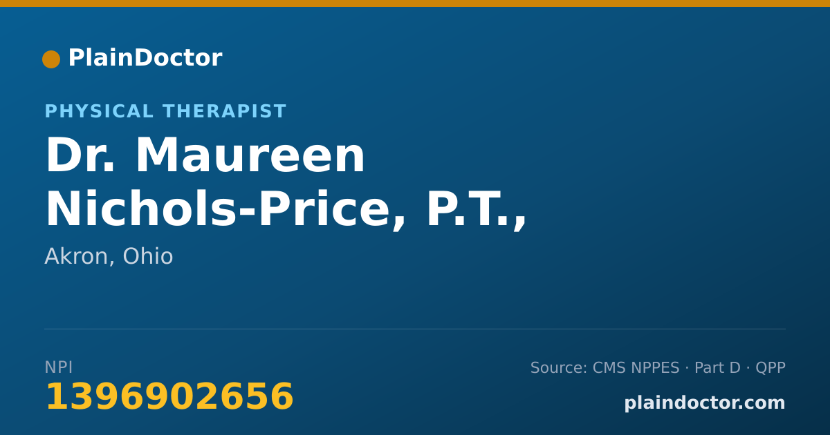 Shareable card for Maureen Nichols-Price, P.T., A.T.,C. - Physical Therapist, Akron, OH