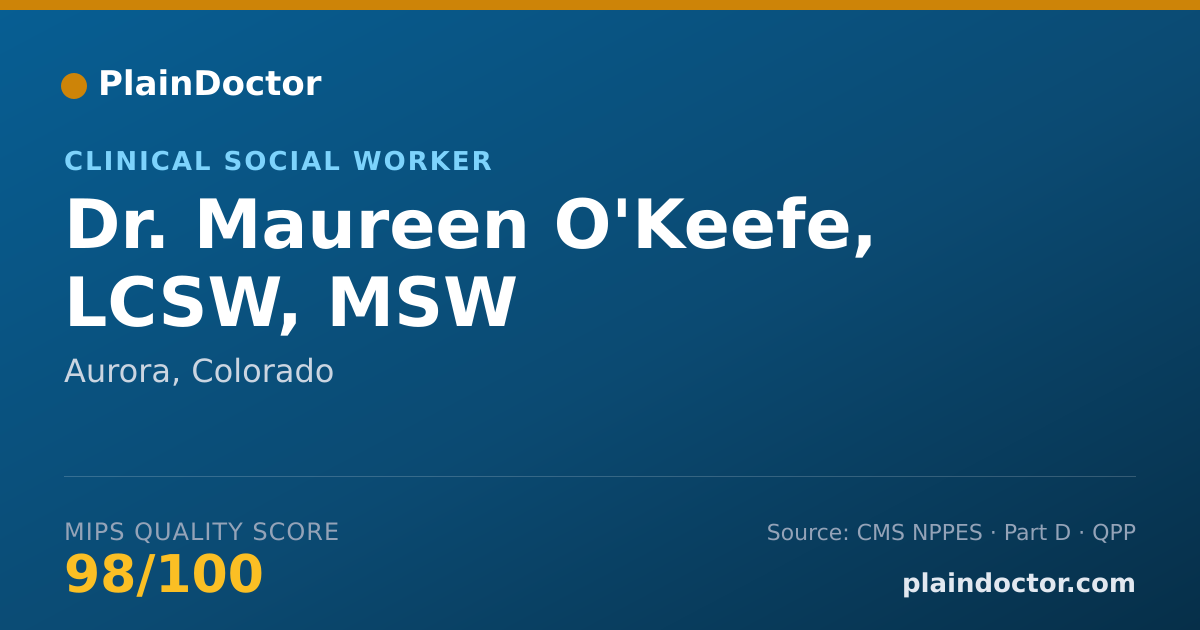 Shareable card for Maureen O'Keefe, LCSW, MSW - Clinical Social Worker, Aurora, CO