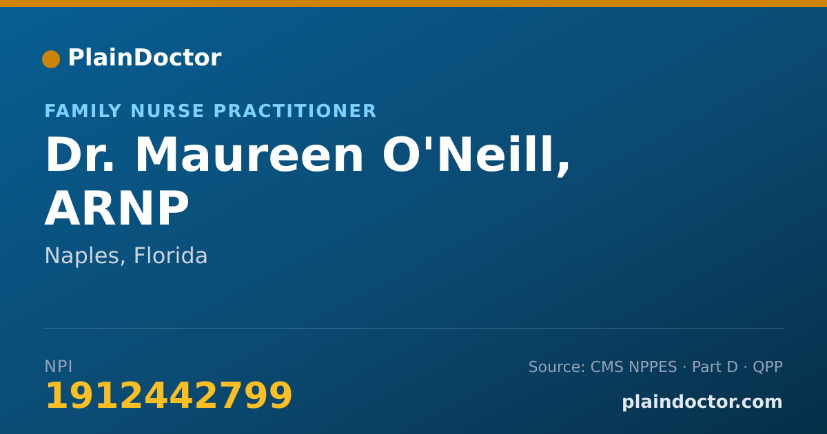 Shareable card for Maureen O'Neill, ARNP - Family Nurse Practitioner, Naples, FL