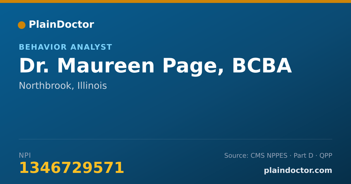 Shareable card for Maureen Page, BCBA - Behavior Analyst, Northbrook, IL