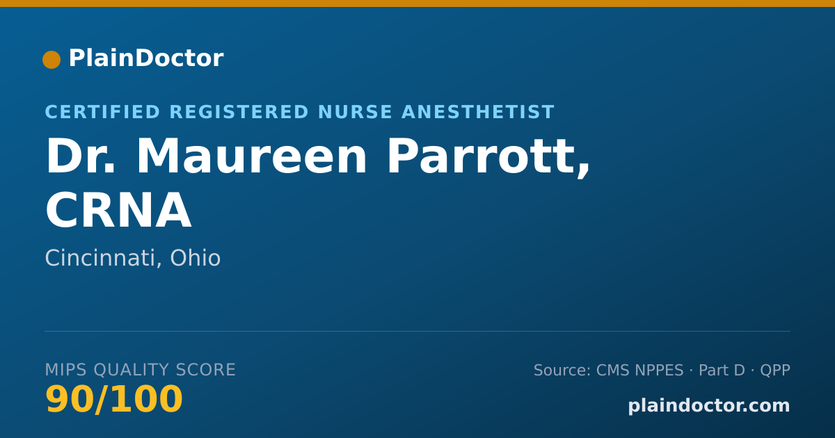 Shareable card for Maureen Parrott, CRNA - Certified Registered Nurse Anesthetist, Cincinnati, OH