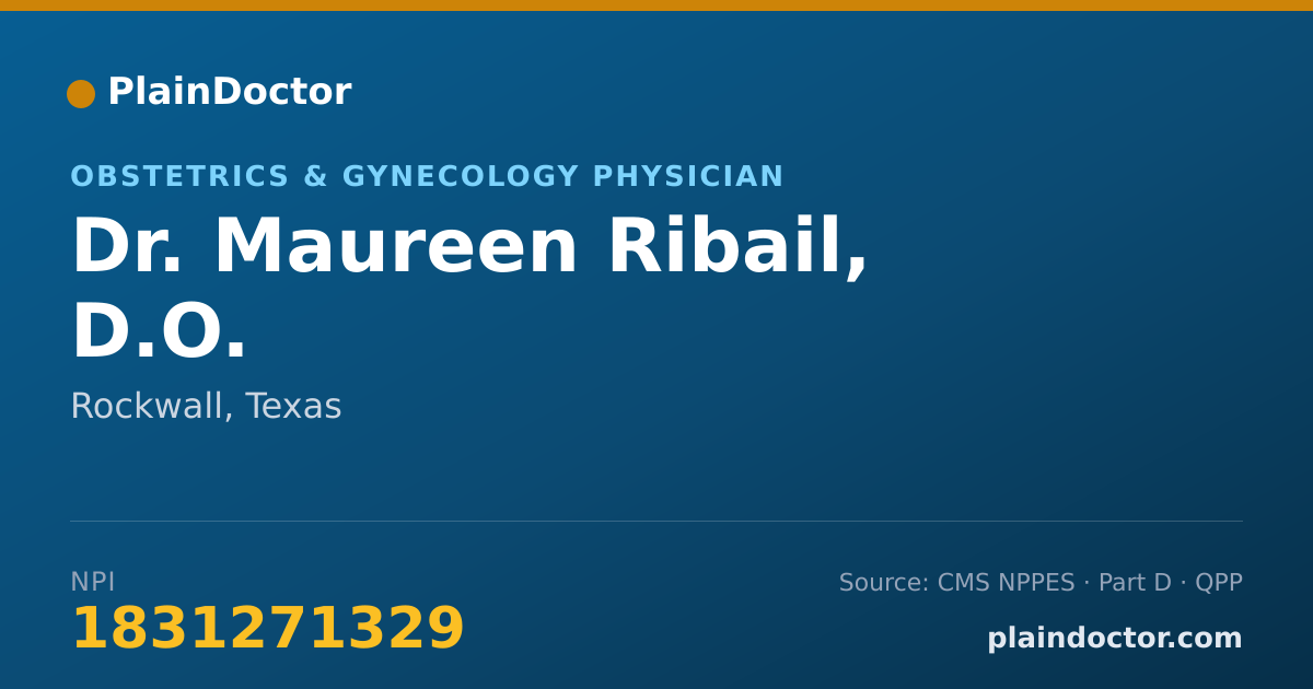 Shareable card for Maureen Ribail, D.O. - Obstetrics & Gynecology Physician, Rockwall, TX