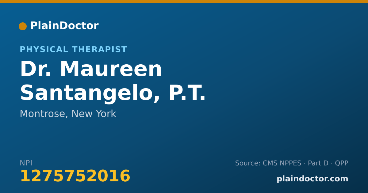 Shareable card for Maureen Santangelo, P.T. - Physical Therapist, Montrose, NY