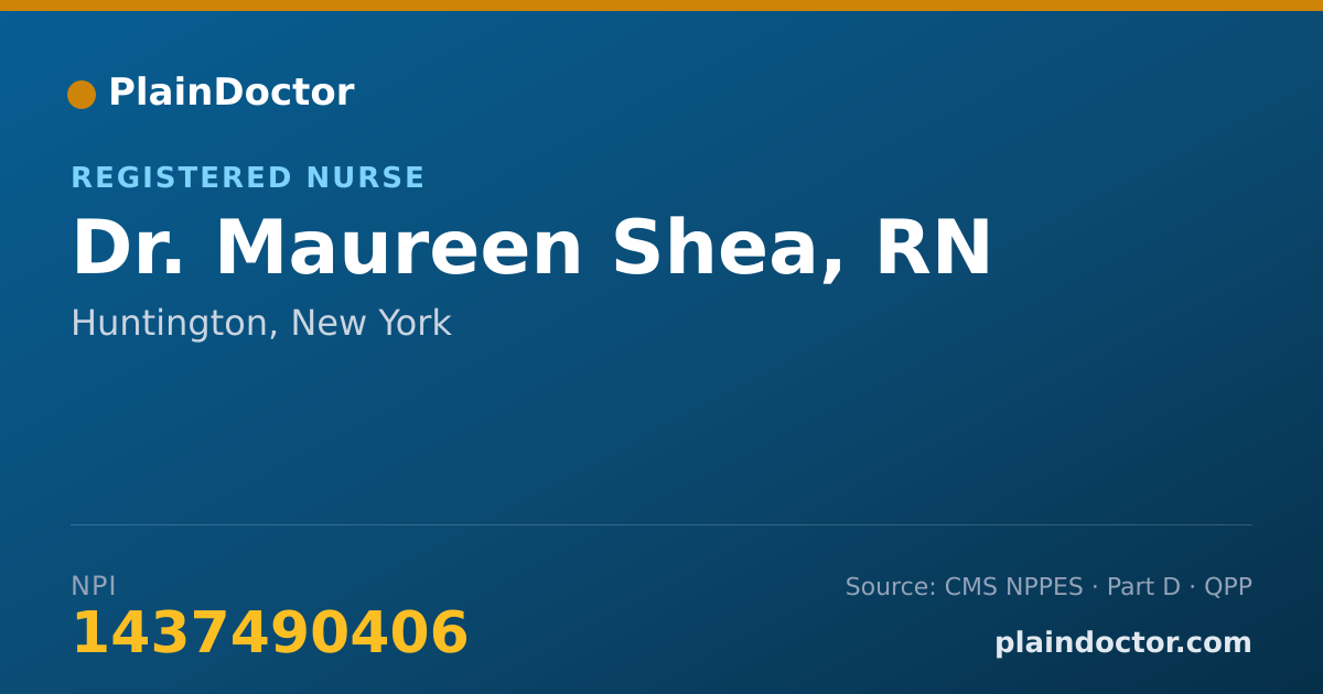 Shareable card for Maureen Shea, RN - Registered Nurse, Huntington, NY