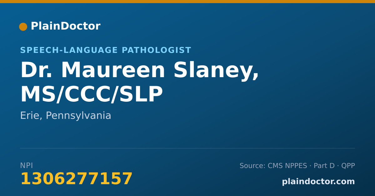 Shareable card for Maureen Slaney, MS/CCC/SLP - Speech-Language Pathologist, Erie, PA