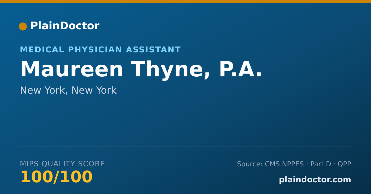 Shareable card for Maureen Thyne, P.A. - Physician Assistant, New York, NY