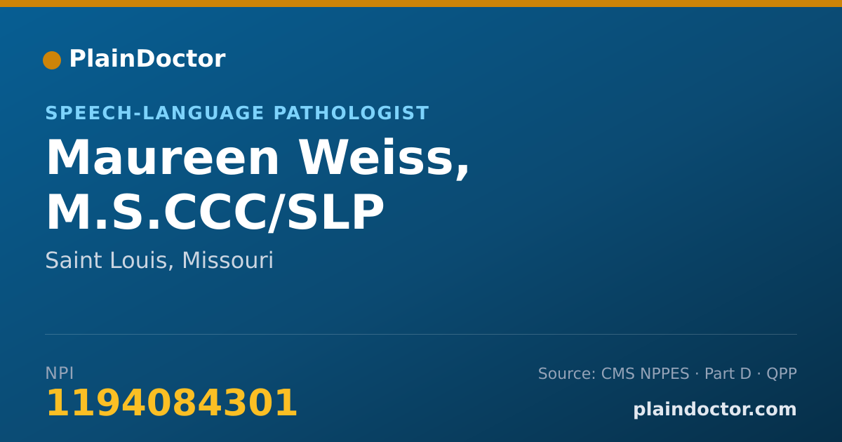 Shareable card for Maureen Weiss, M.S.CCC/SLP - Speech-Language Pathologist, Saint Louis, MO