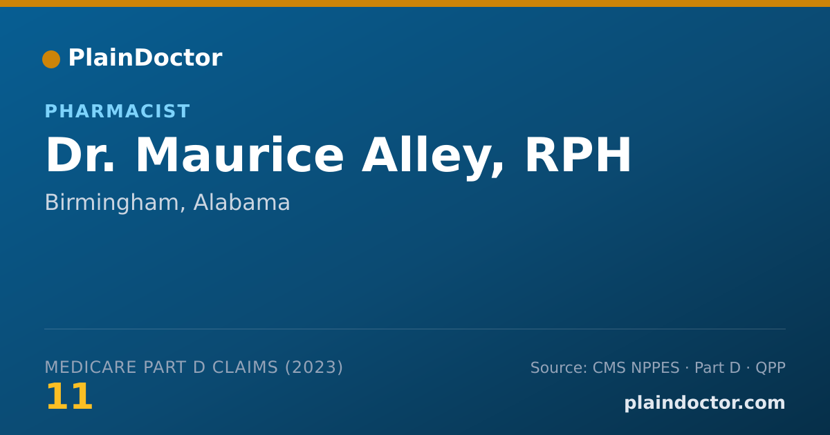 Shareable card for Maurice Alley, RPH - Pharmacist, Birmingham, AL