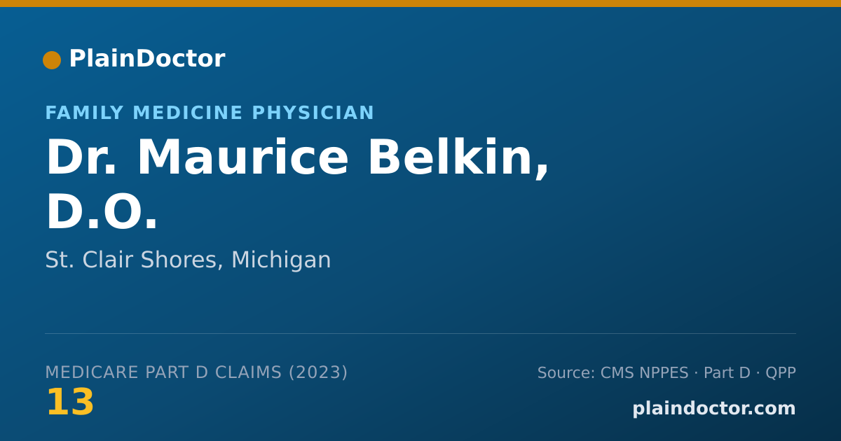 Shareable card for Maurice Belkin, D.O. - Family Medicine Physician, St. Clair Shores, MI
