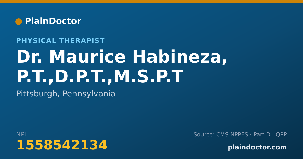Shareable card for Maurice Habineza, P.T.,D.P.T.,M.S.P.T - Physical Therapist, Pittsburgh, PA