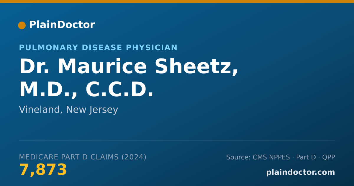 Shareable card for Maurice Sheetz, M.D., C.C.D. - Pulmonary Disease Physician, Vineland, NJ