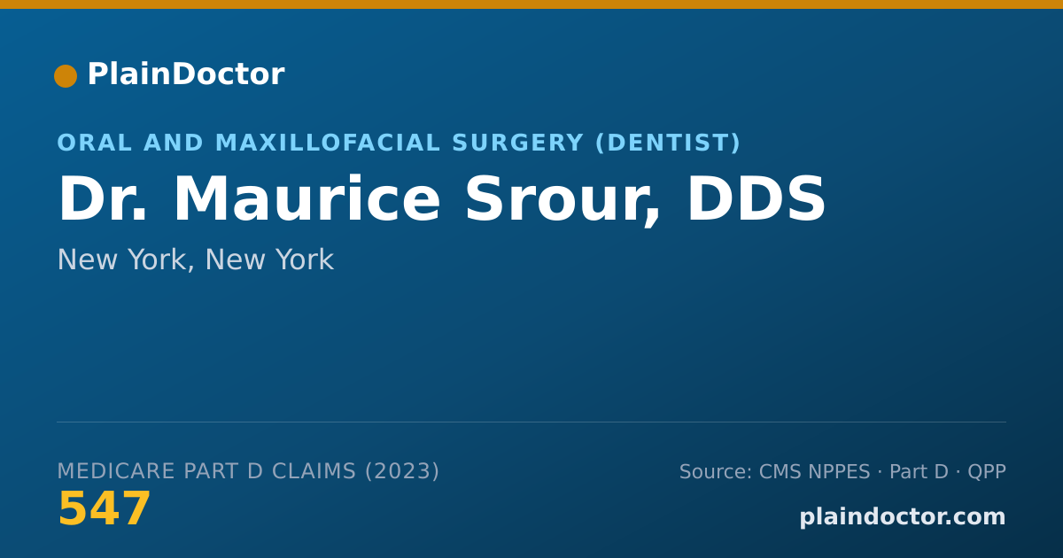 Shareable card for Maurice Srour, DDS - Oral and Maxillofacial Surgery (Dentist), New York, NY
