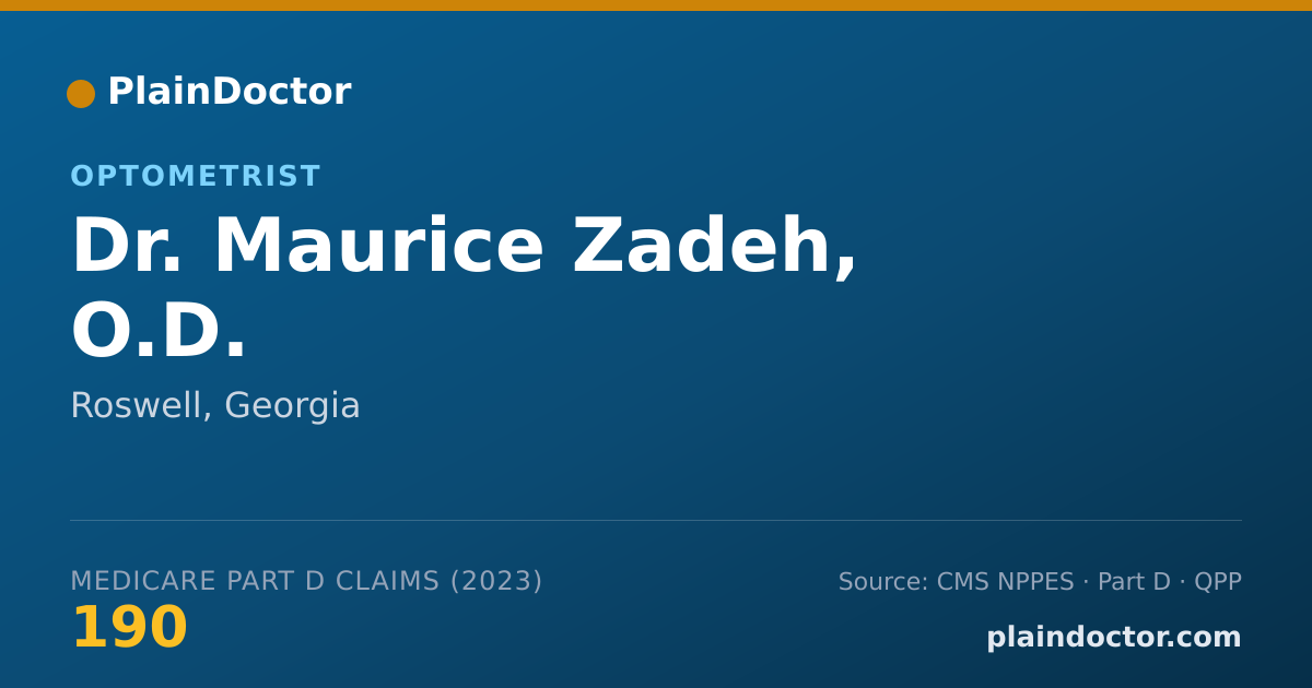 Shareable card for Maurice Zadeh, O.D. - Optometrist, Roswell, GA