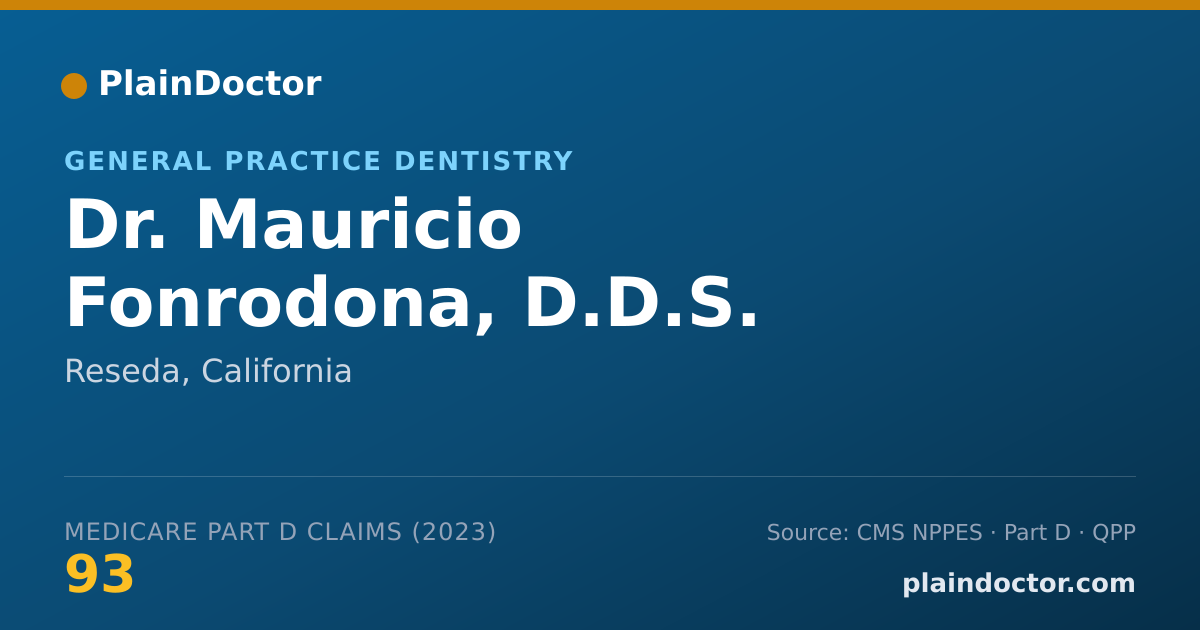 Shareable card for Mauricio Fonrodona, D.D.S. - General Practice Dentistry, Reseda, CA