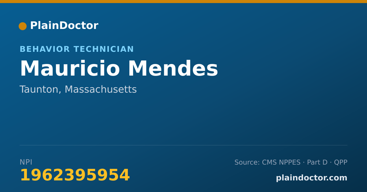 Shareable card for Mauricio Mendes - Behavior Technician, Taunton, MA