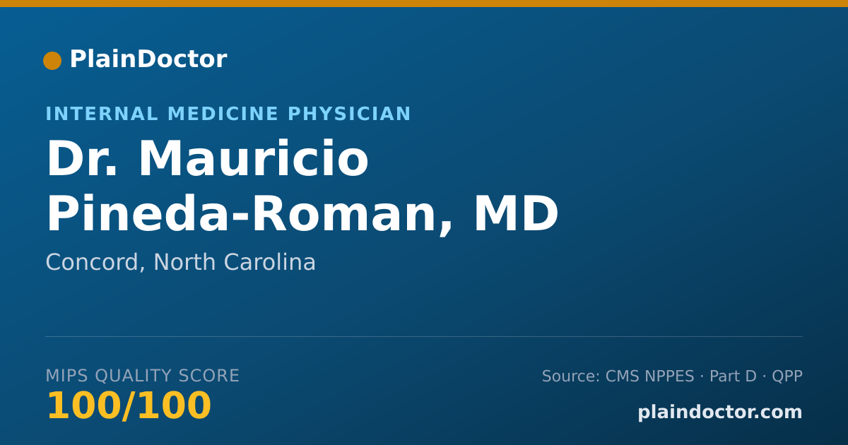 Shareable card for Mauricio Pineda-Roman, MD - Internal Medicine Physician, Concord, NC