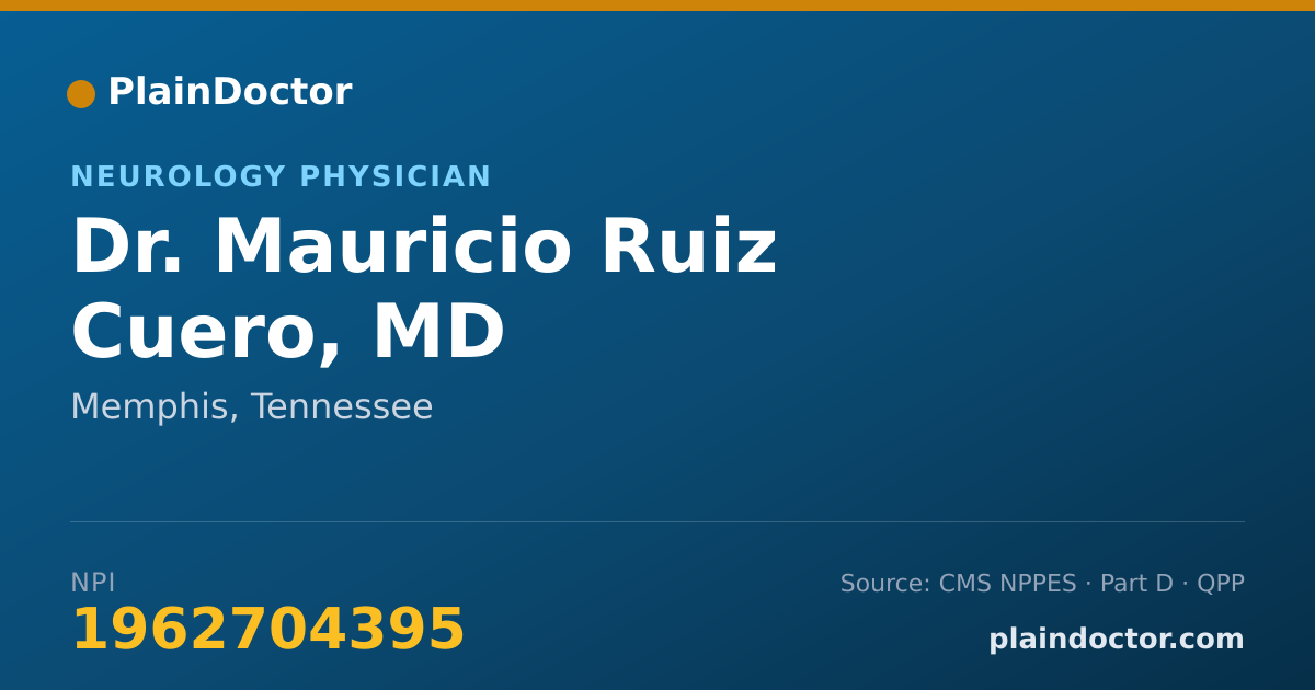 Shareable card for Mauricio Ruiz Cuero, MD - Neurology Physician, Memphis, TN