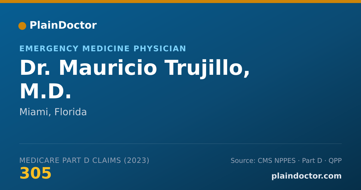 Shareable card for Mauricio Trujillo, M.D. - Emergency Medicine Physician, Miami, FL