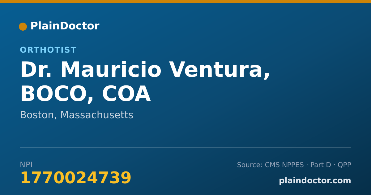 Shareable card for Mauricio Ventura, BOCO, COA - Orthotist, Boston, MA