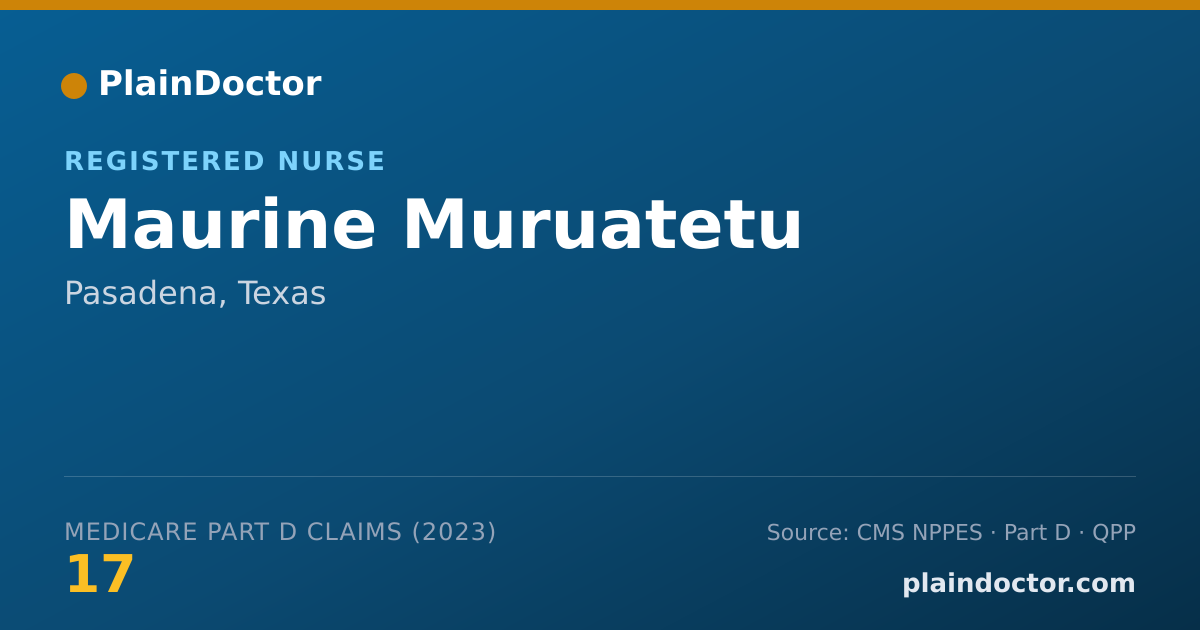 Shareable card for Maurine Muruatetu - Registered Nurse, Pasadena, TX