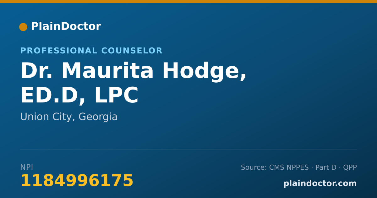 Shareable card for Maurita Hodge, ED.D, LPC - Professional Counselor, Union City, GA