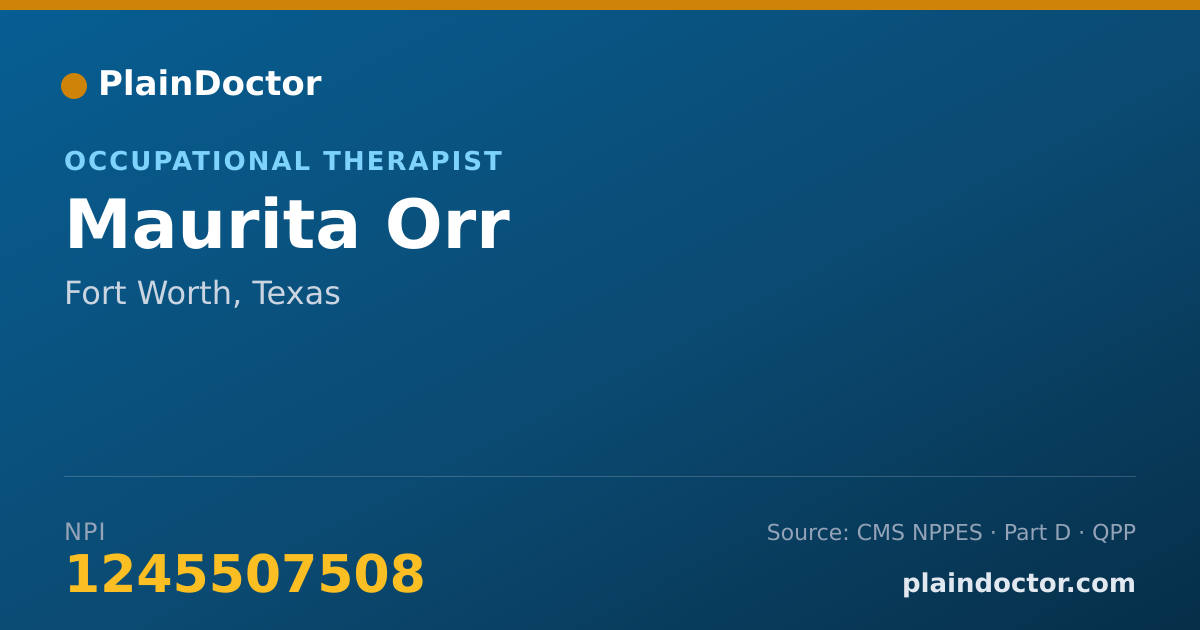 Shareable card for Maurita Orr - Occupational Therapist, Fort Worth, TX