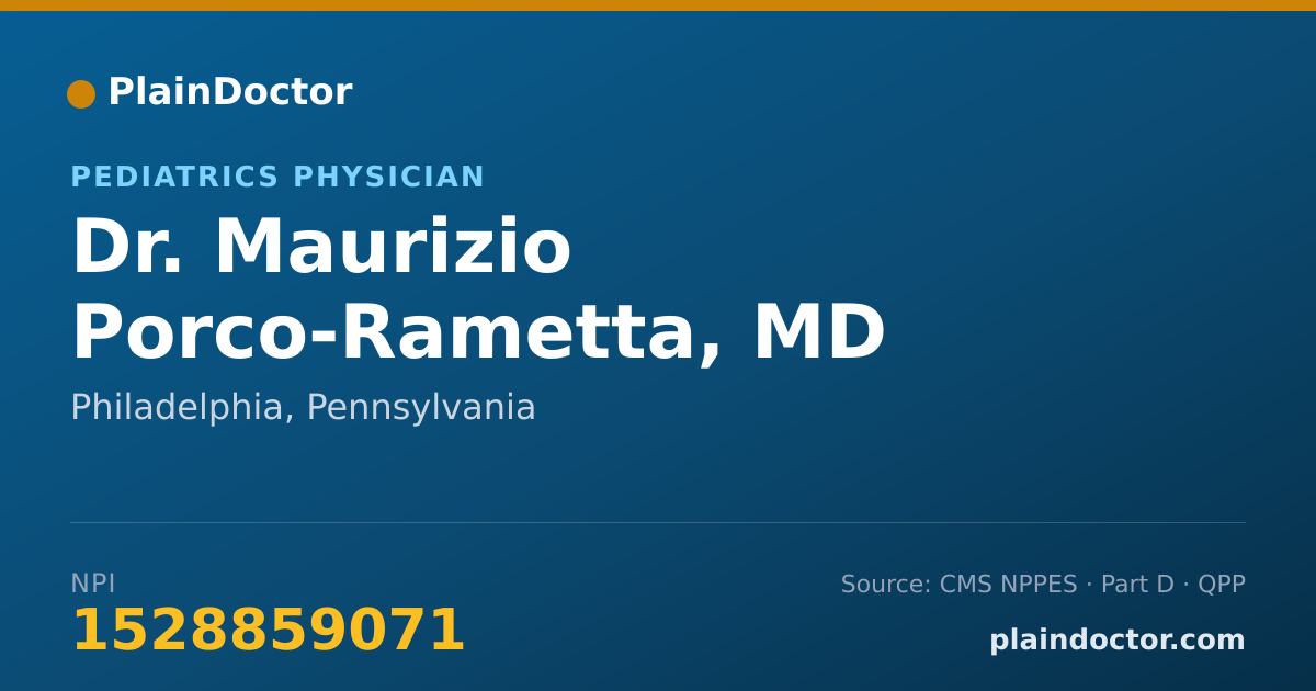 Shareable card for Maurizio Porco-Rametta, MD - Pediatrics Physician, Philadelphia, PA