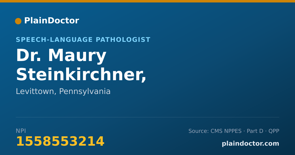 Shareable card for Maury Steinkirchner, M.S.CCC-SLP - Speech-Language Pathologist, Levittown, PA