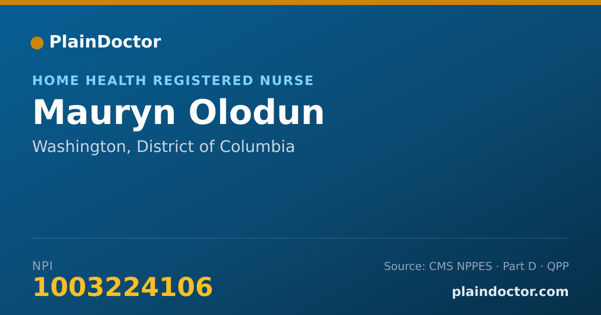 Shareable card for Mauryn Olodun - Home Health Registered Nurse, Washington, DC
