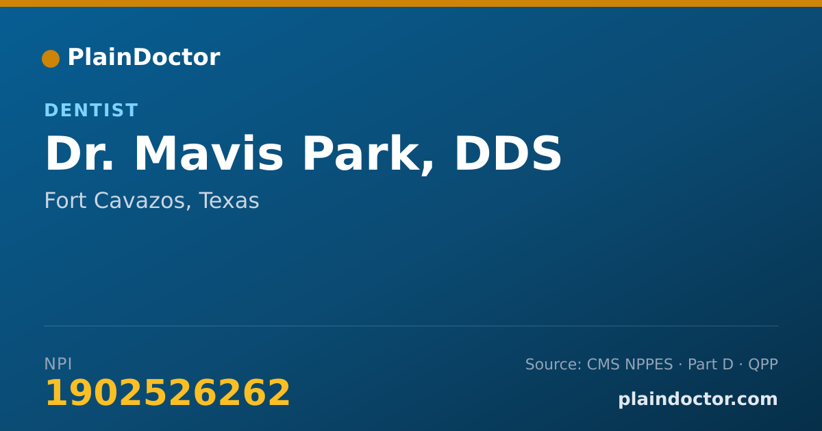 Shareable card for Mavis Park, DDS - Dentist, Fort Cavazos, TX