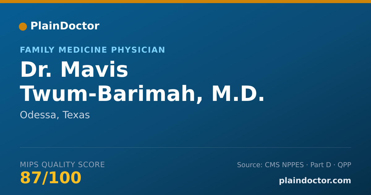 Shareable card for Mavis Twum-Barimah, M.D. - Family Medicine Physician, Odessa, TX