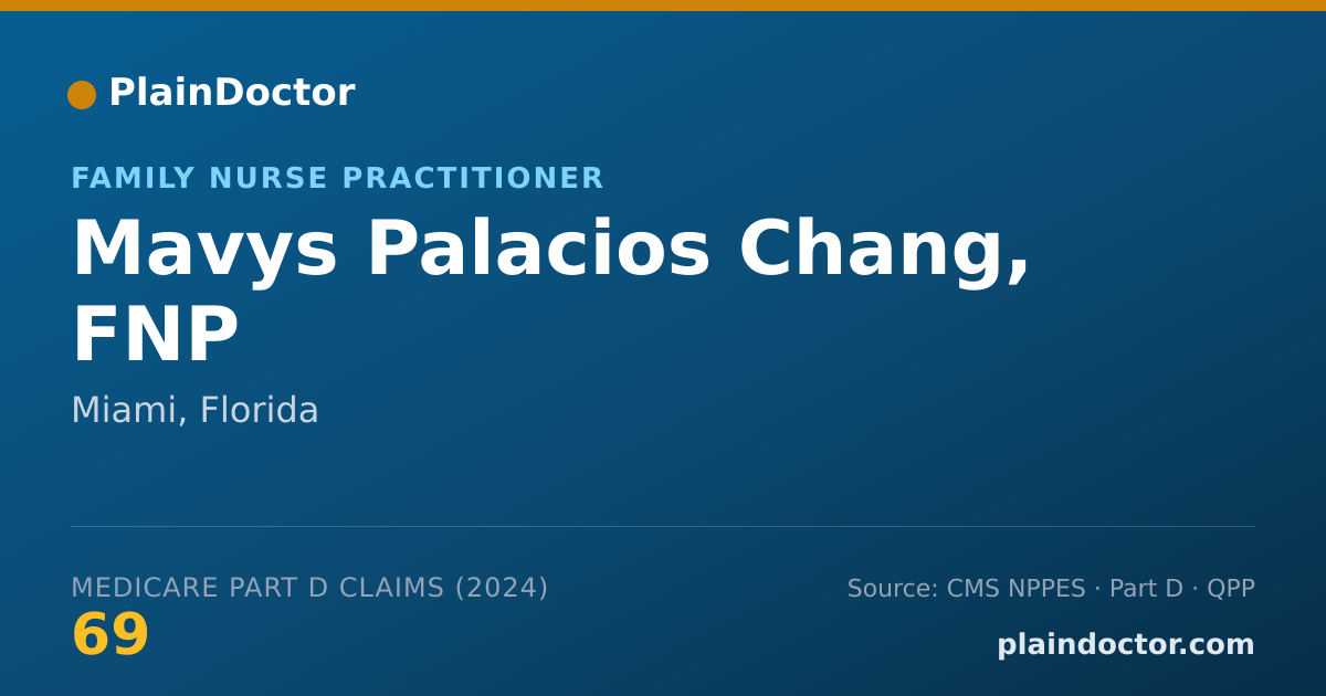 Shareable card for Mavys Palacios Chang, FNP - Family Nurse Practitioner, Miami, FL