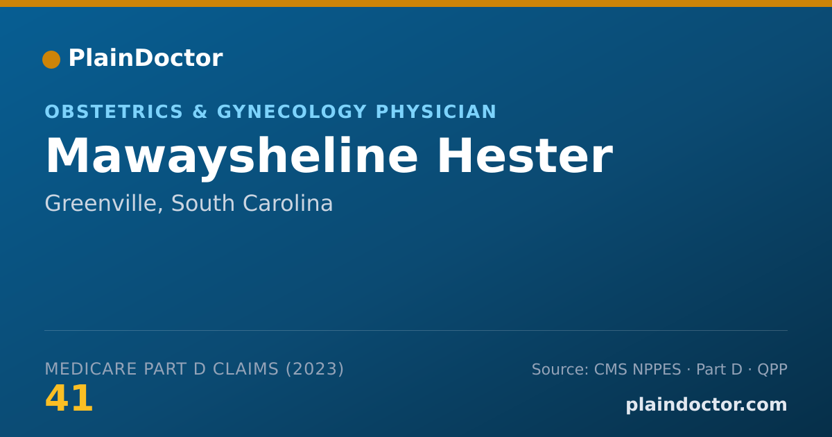 Shareable card for Mawaysheline Hester - Obstetrics & Gynecology Physician, Greenville, SC