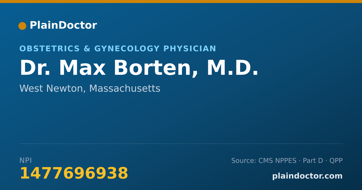 Shareable card for Max Borten, M.D. - Obstetrics & Gynecology Physician, West Newton, MA