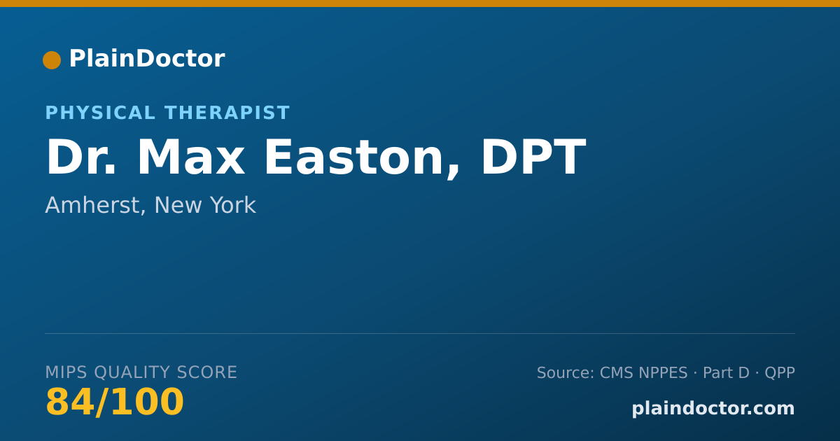 Shareable card for Max Easton, DPT - Physical Therapist, Amherst, NY