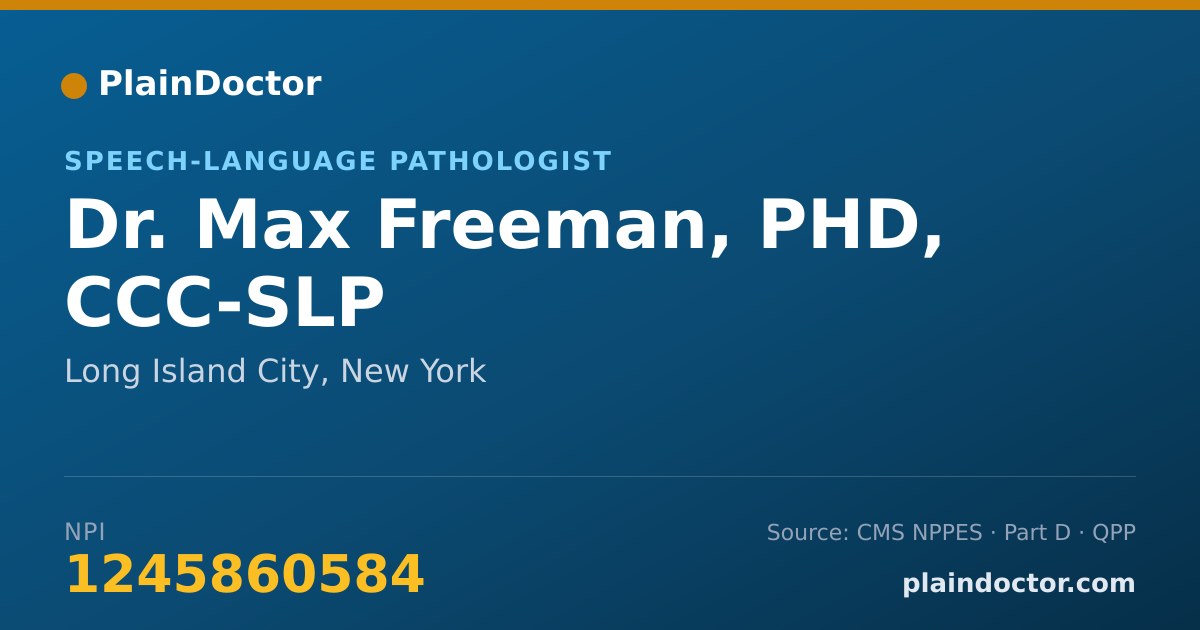 Shareable card for Max Freeman, PHD, CCC-SLP - Speech-Language Pathologist, Long Island City, NY