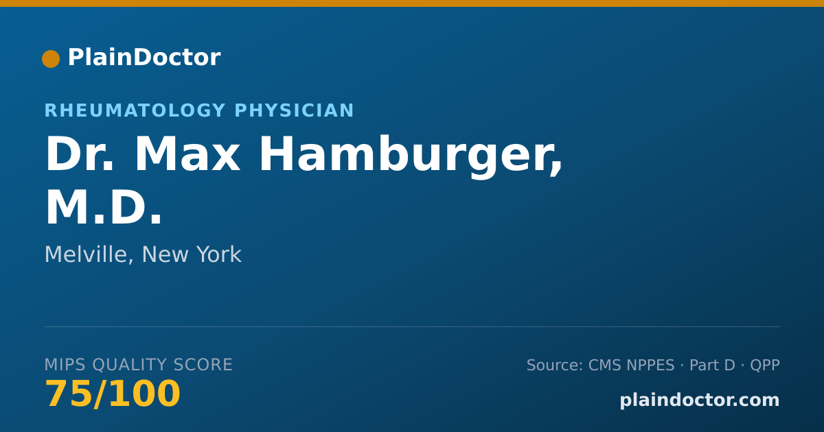 Shareable card for Max Hamburger, M.D. - Rheumatology Physician, Melville, NY
