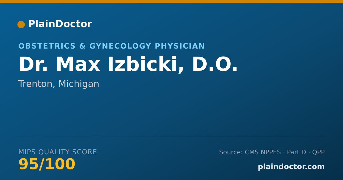 Shareable card for Max Izbicki, D.O. - Obstetrics & Gynecology Physician, Trenton, MI