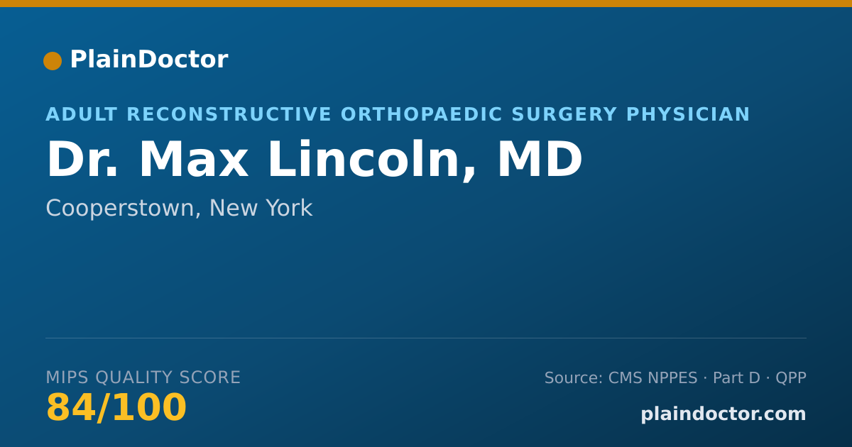 Shareable card for Max Lincoln, MD - Adult Reconstructive Orthopaedic Surgery Physician, Cooperstown, NY